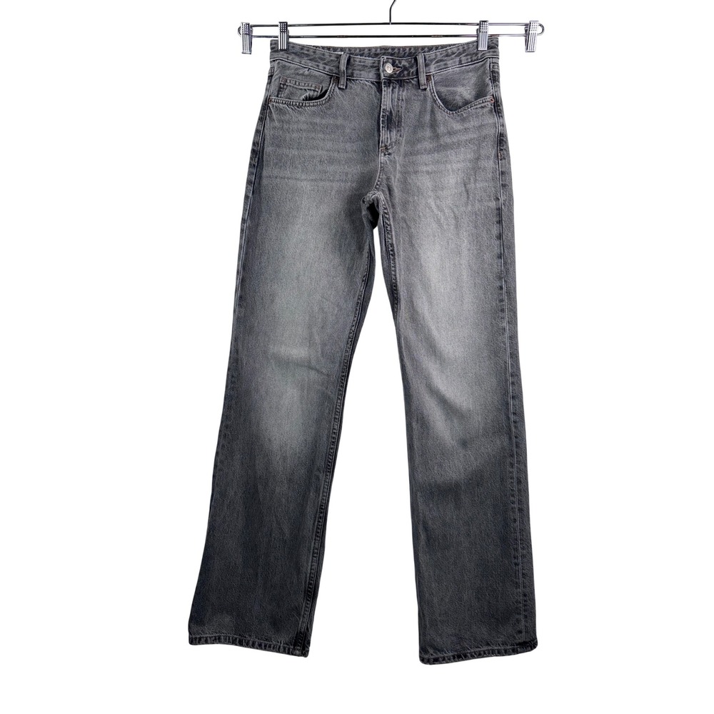 Zara Jeans Size 8 Grey High Rise Straight Leg 90s classic money retro